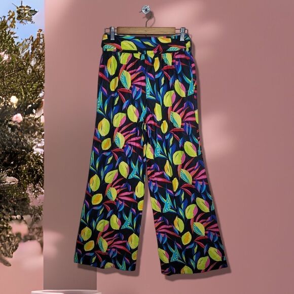 Tabitha Brown Linen 2-Piece Set Lemon Print Bardot and Wide Leg Pant - Picture 5 of 14